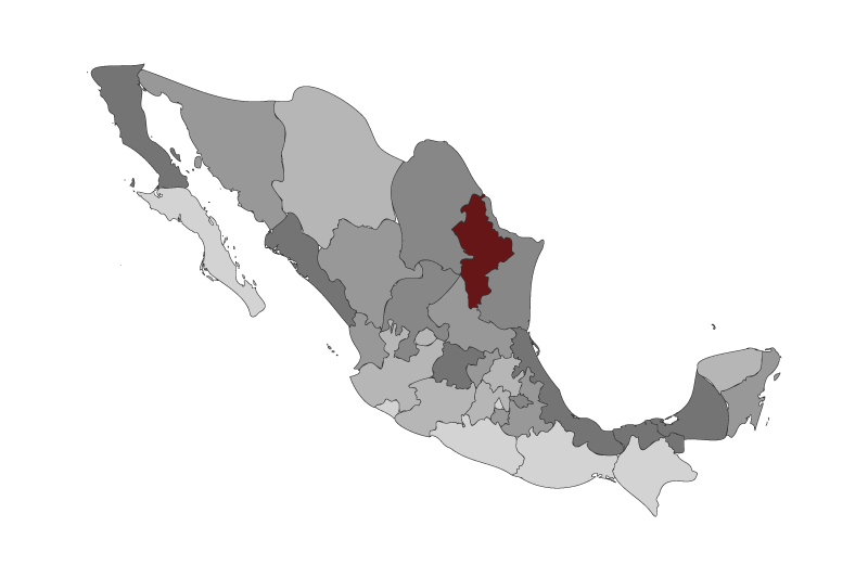 Cobertura de servicio en la República Mexicana — sede en Monterrey, Nuevo León